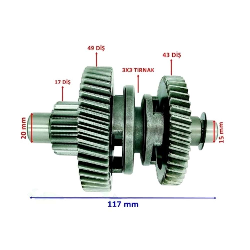 ATV ŞANZUMAN GERİ VİTES YÖN DİŞLİSİ 43-49 LX200