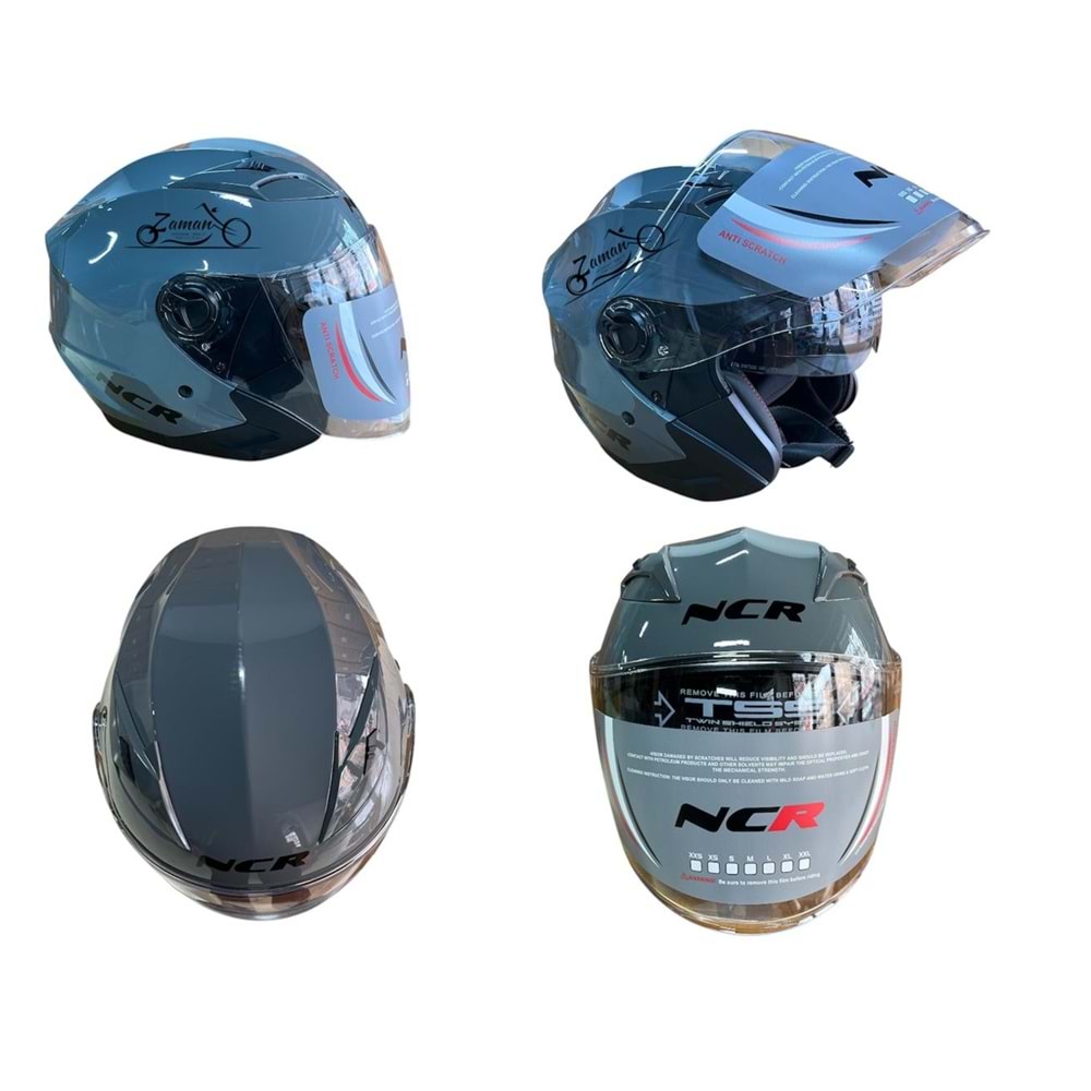 KASK ÇENESİZ GÖZLÜKLÜ NCR (NARDO GRİ) (S)