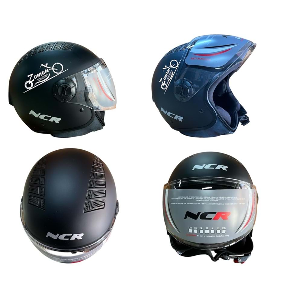 KASK ÇENESİZ NCR (MAT SİYAH) (XL)