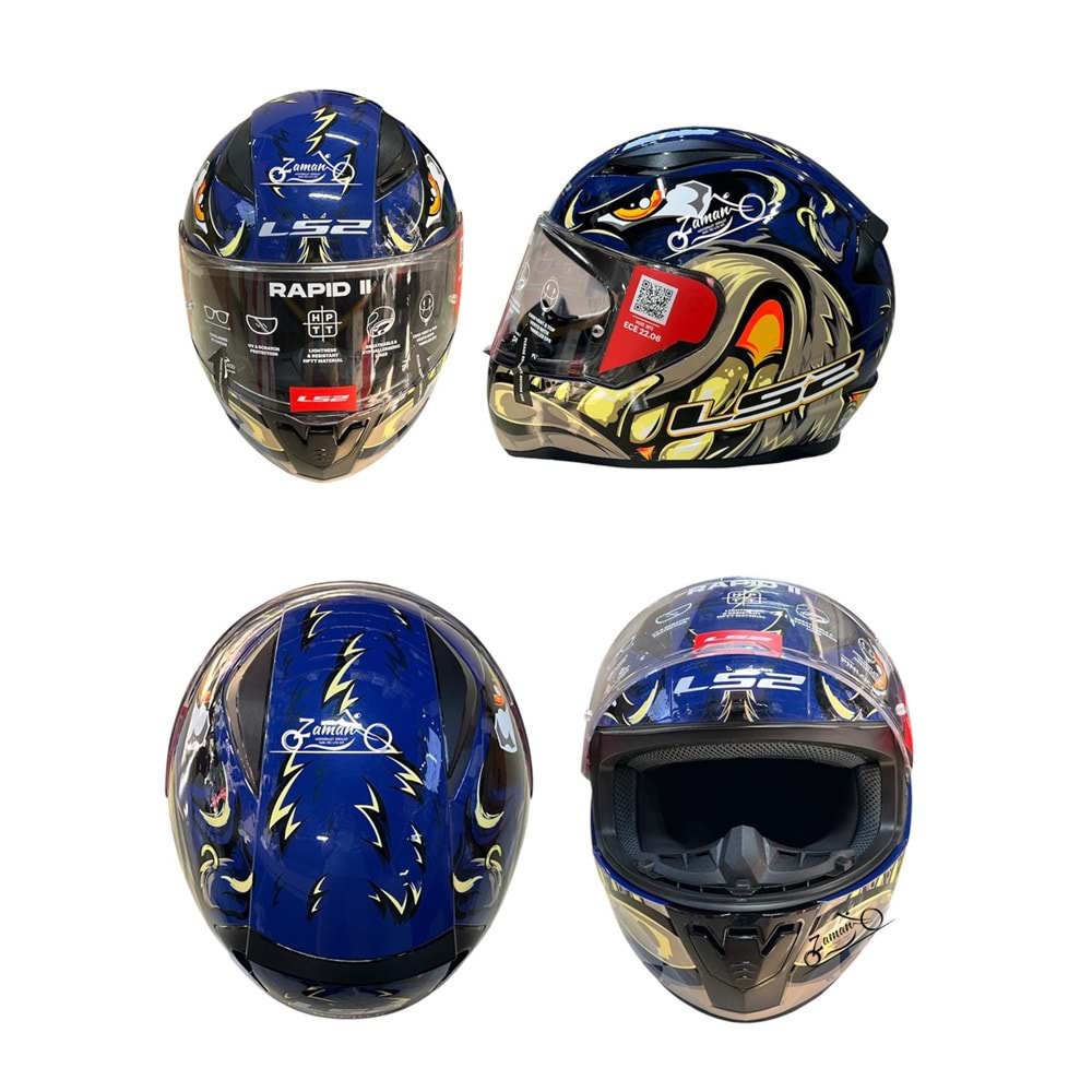 KASK ÇENE SABİT LS2 RAPİD 2 (MAVİ GRAFİK) (L)