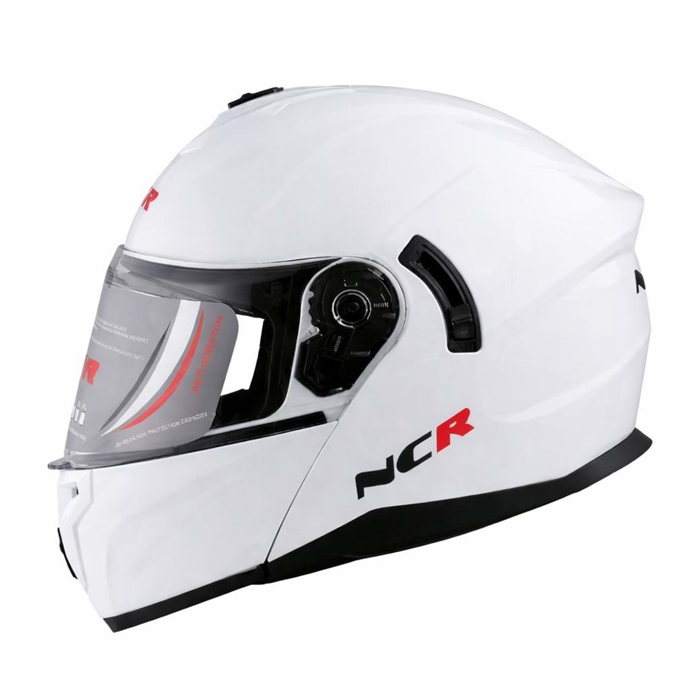 KASK ÇENE AÇILIR GÖZLÜKLÜ NCR 166 (BEYAZ) (S)