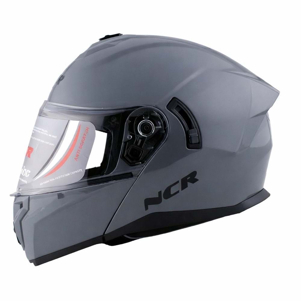 KASK ÇENE AÇILIR GÖZLÜKLÜ NCR 166 (NARDO GRİ) (L)