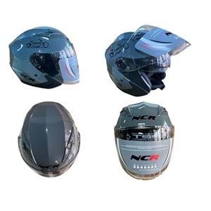 KASK ÇENESİZ GÖZLÜKLÜ NCR (NARDO GRİ) (S)