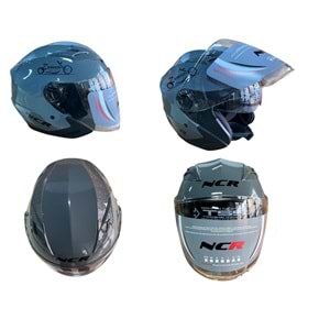 KASK ÇENESİZ GÖZLÜKLÜ NCR (NARDO GRİ) (M)