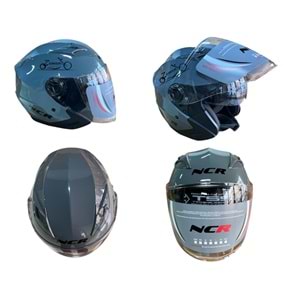 KASK ÇENESİZ GÖZLÜKLÜ NCR (NARDO GRİ) (XL)