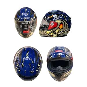 KASK ÇENE SABİT LS2 RAPİD 2 (MAVİ GRAFİK) (XL)