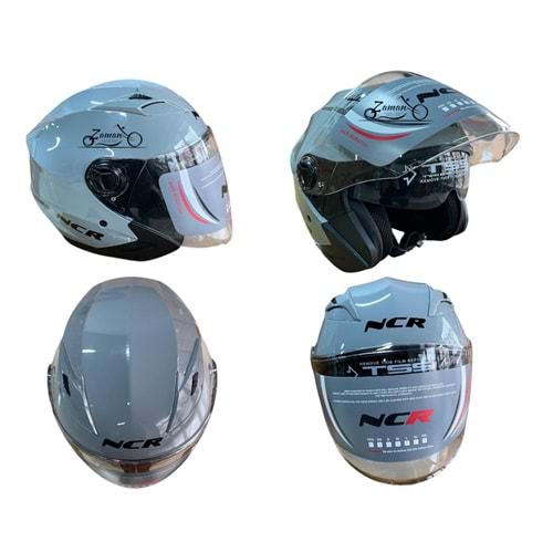KASK ÇENESİZ GÖZLÜKLÜ NCR (AÇIK GRİ) (M)