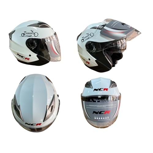 KASK ÇENESİZ GÖZLÜKLÜ NCR (BEYAZ) (S)