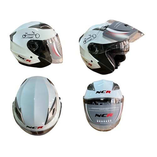 KASK ÇENESİZ GÖZLÜKLÜ NCR (BEYAZ) (M)