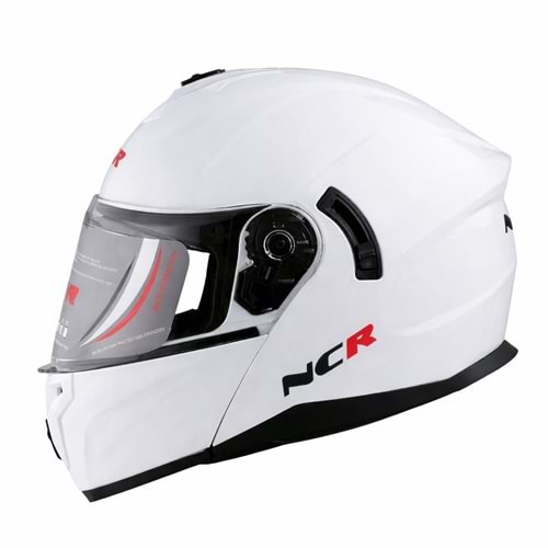 KASK ÇENE AÇILIR GÖZLÜKLÜ NCR 166 (BEYAZ) (M)